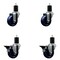 Service Caster 3.5'' Solid Poly Wheel Swivel 1-3/4'' Expanding Stem Caster Set 2 Brakes, 4PK SCC-EX20S3514-SPUS-2-PLB-2-134 - alternate 1